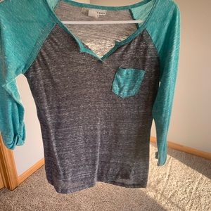 Gray and Blue Baseball T